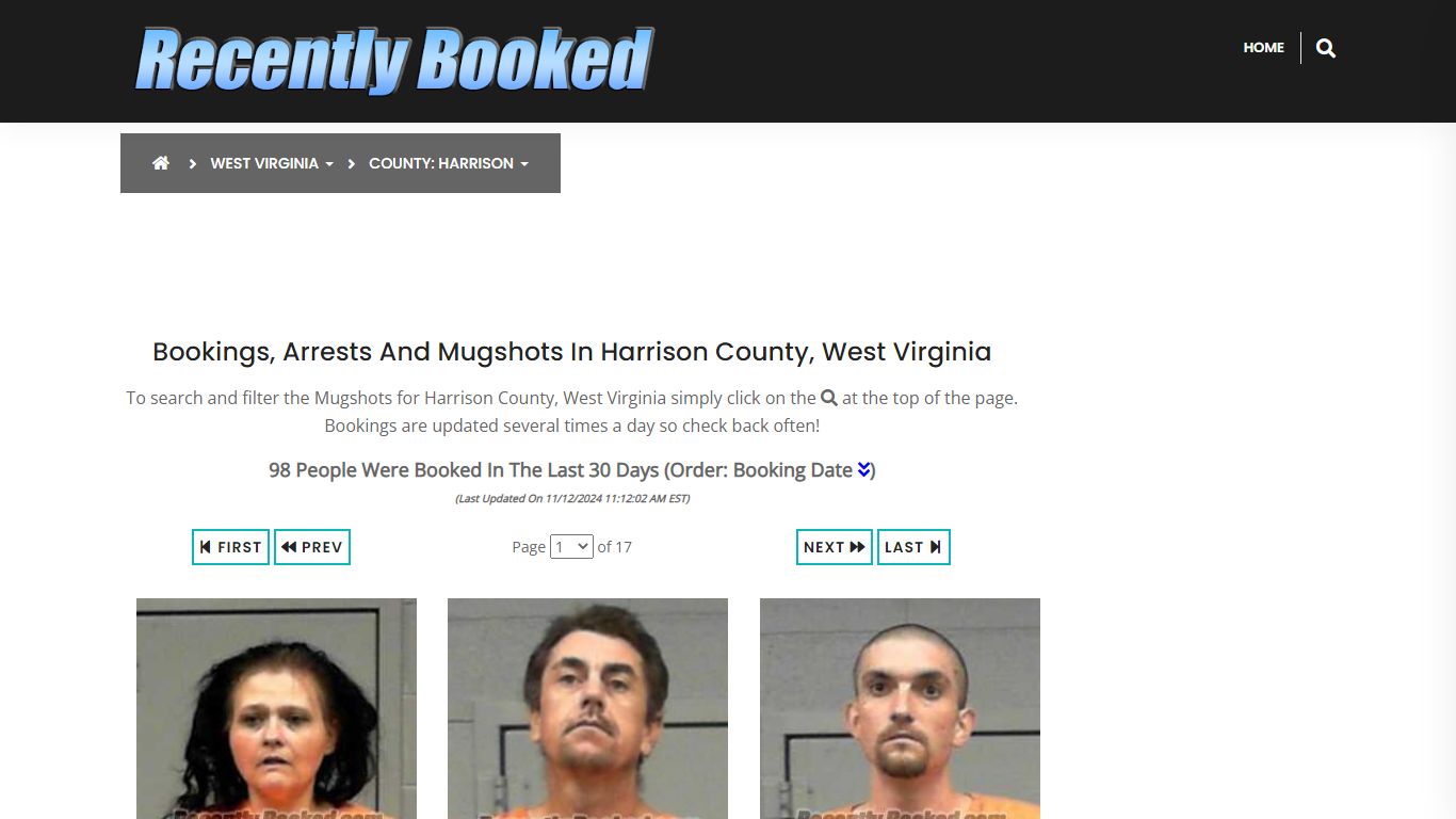 Bookings, Arrests and Mugshots in Harrison County, West Virginia